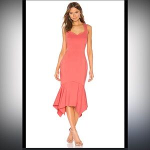 Elliatt Glasshouse Melon Pink Fishtail Mermaid Trumpet Dress Womens L Sweetheart